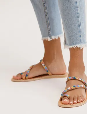 Diani Flat Leather Sandal Retro