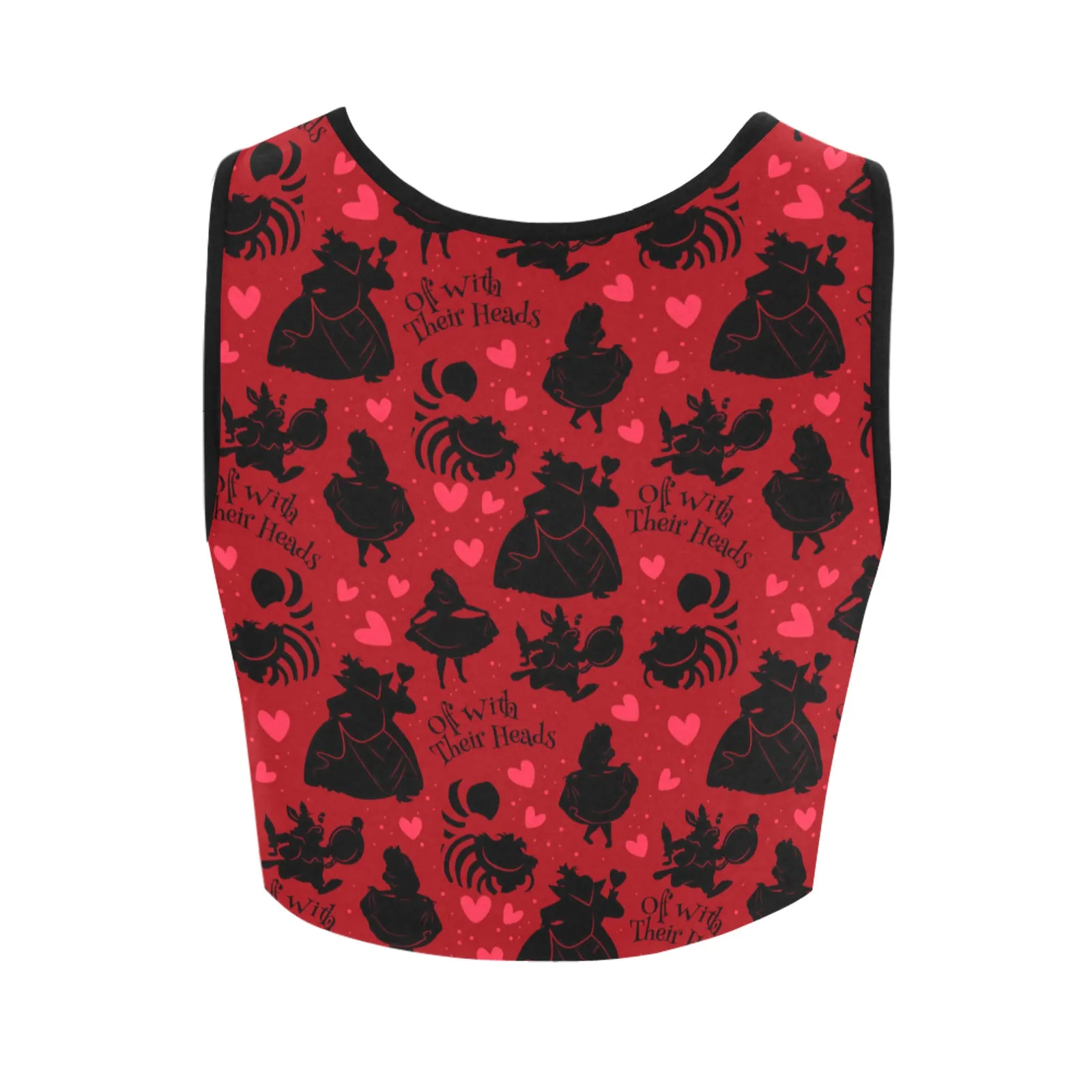 Disney Alice In Wonderland Queen Of Hearts Off With Their Heads Women's Athletic Crop Top