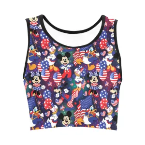 Disney America Women's Athletic Crop Top