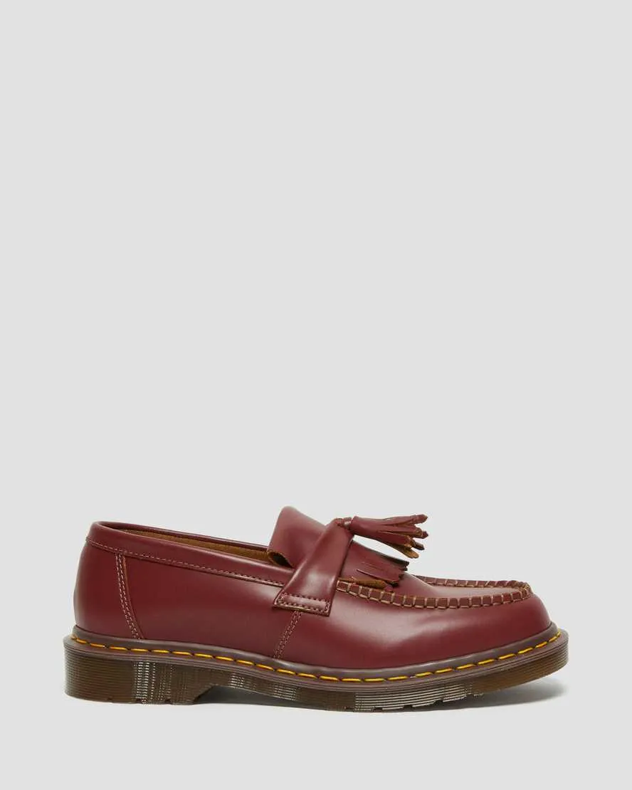 DR MARTENS VINTAGE ADRIAN TASSEL LOAFERS - OXBLOOD QUILON