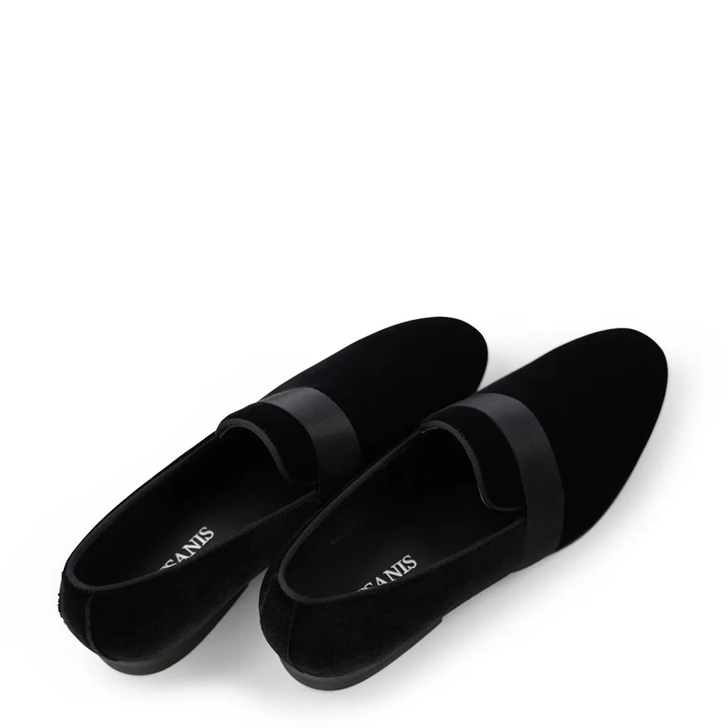 Dylan Black Velvet Loafers