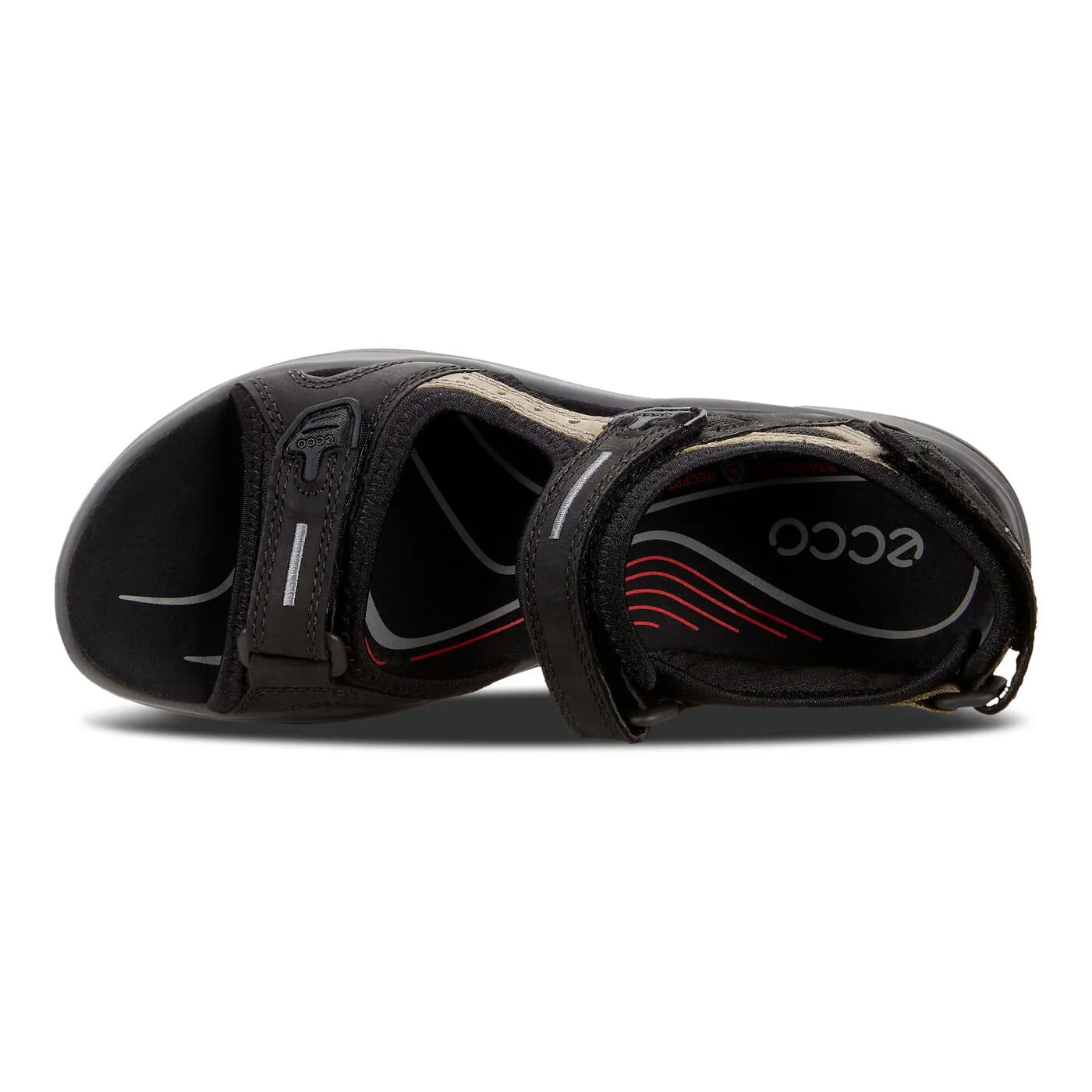 Ecco - Men's Yucatan Black/Mole Sandals 069564-50034