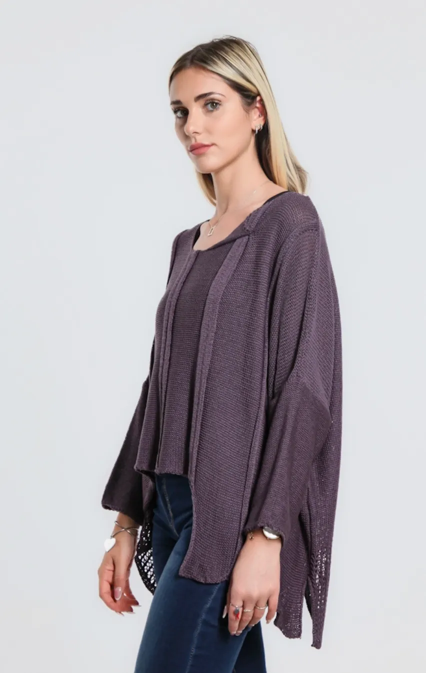 Eggplant Amani Crop Sweater