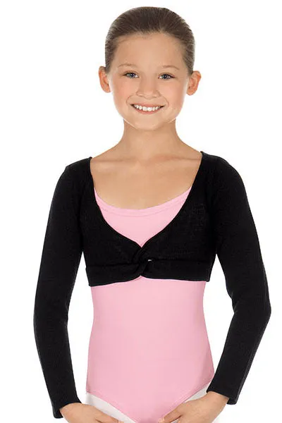 Eurotard 72519C Girls Soft Knit Twist Front Mini Ballet Sweater