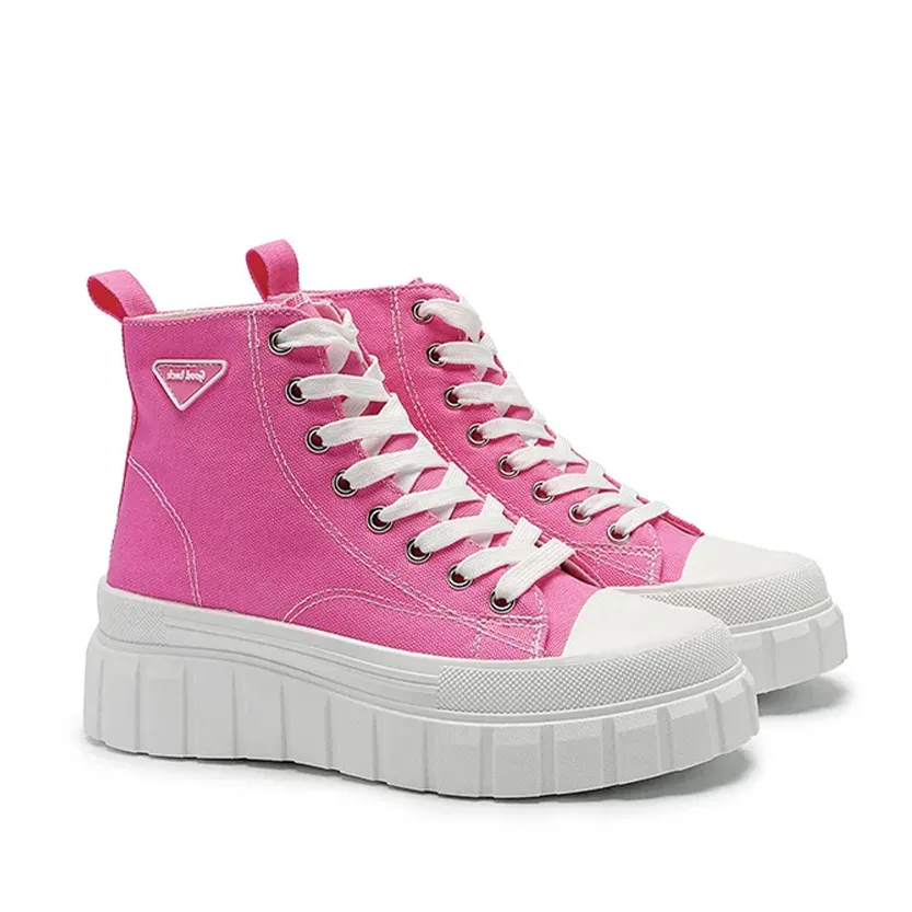 Funki Buys | Boots | Women's Casual Canvas Lace Up Sneakers