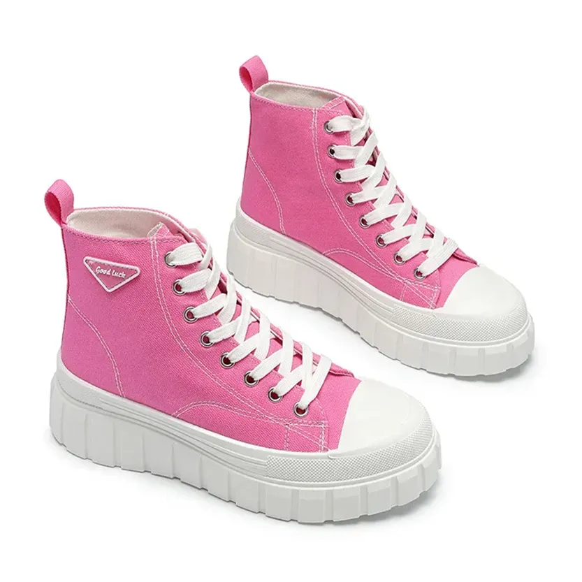 Funki Buys | Boots | Women's Casual Canvas Lace Up Sneakers