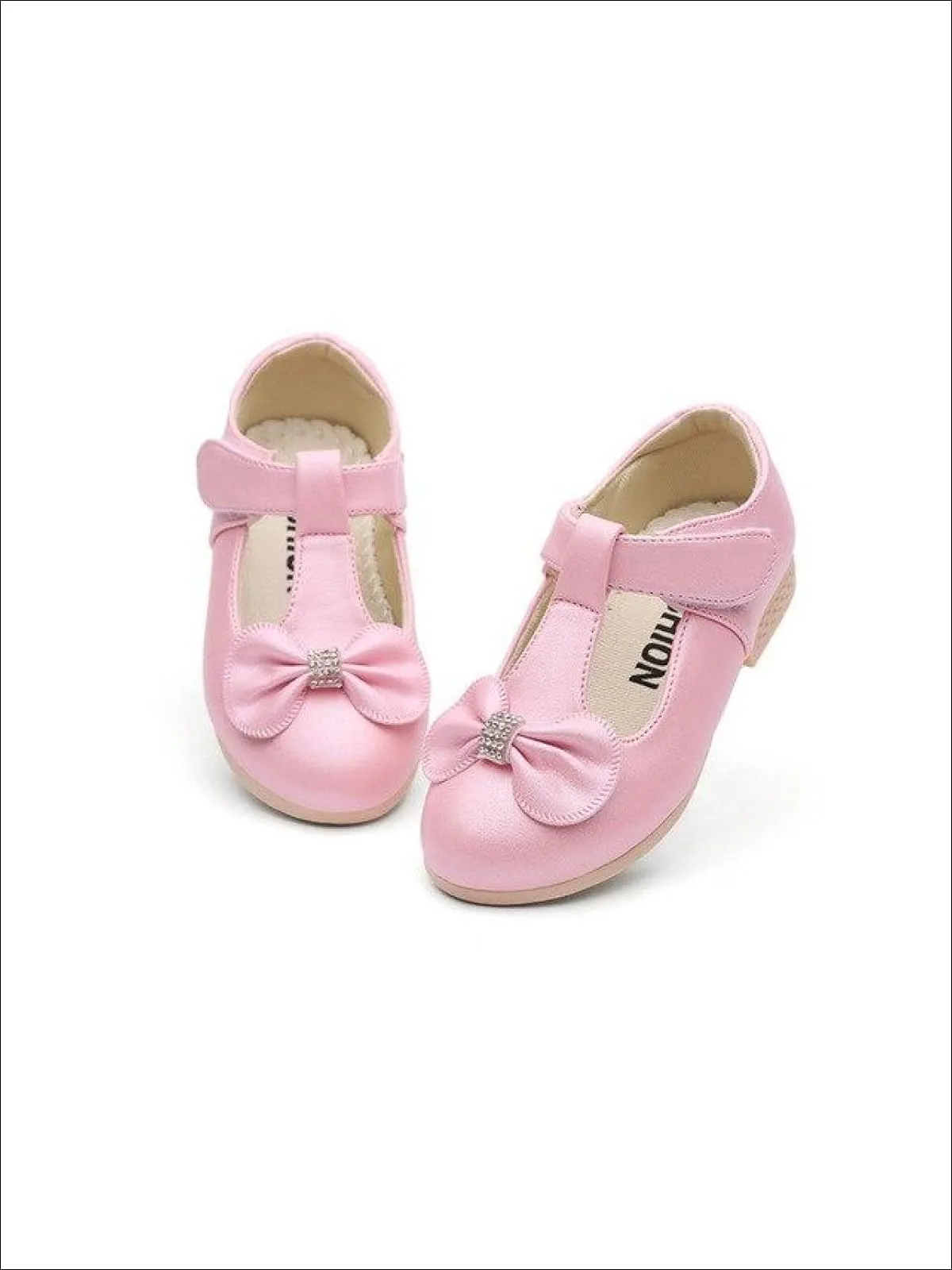 Girls Bow Tie Embellished Mary Jane Flats By Liv and Mia