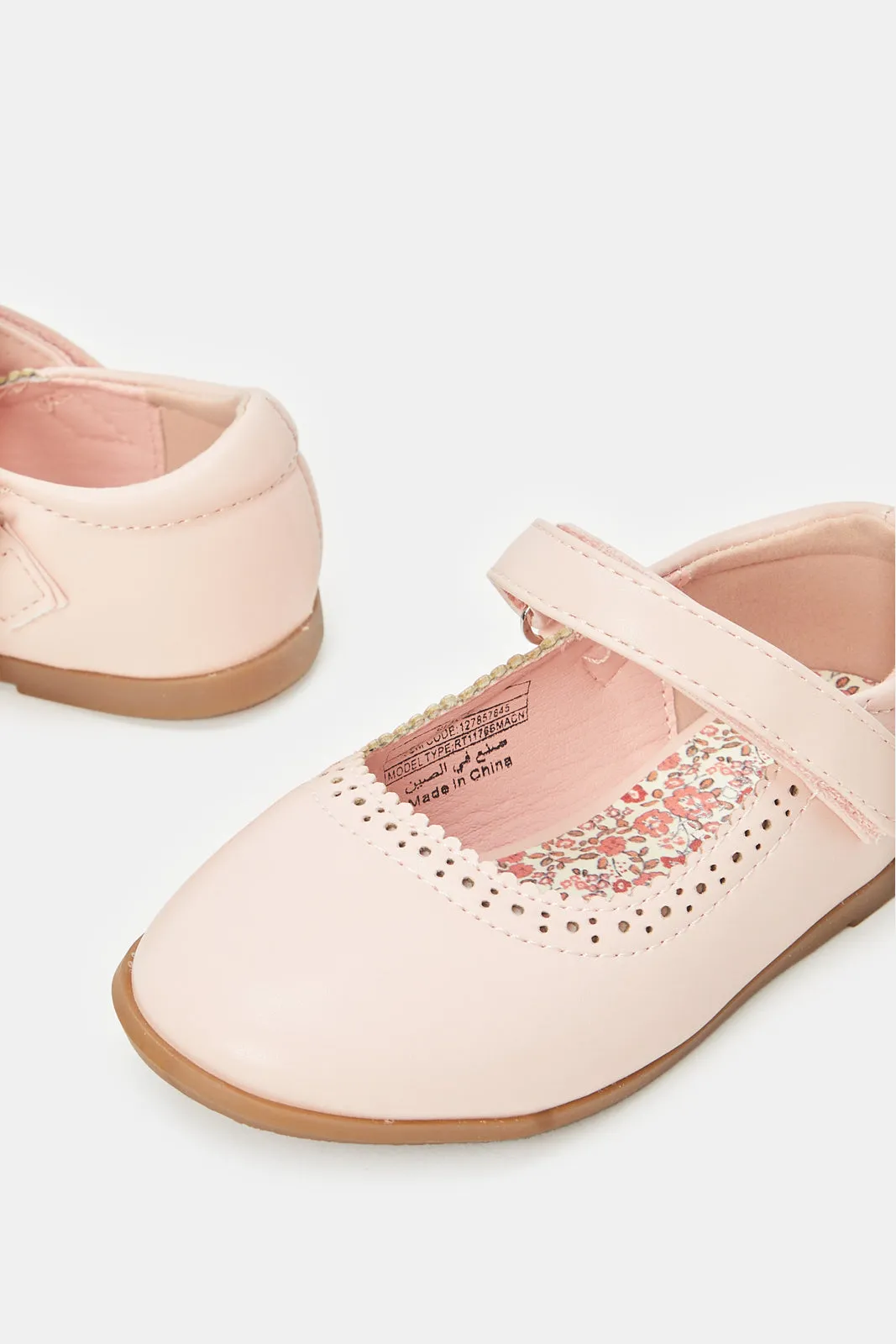 Girls Pink Velcro Ballerina