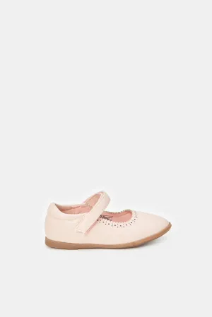 Girls Pink Velcro Ballerina