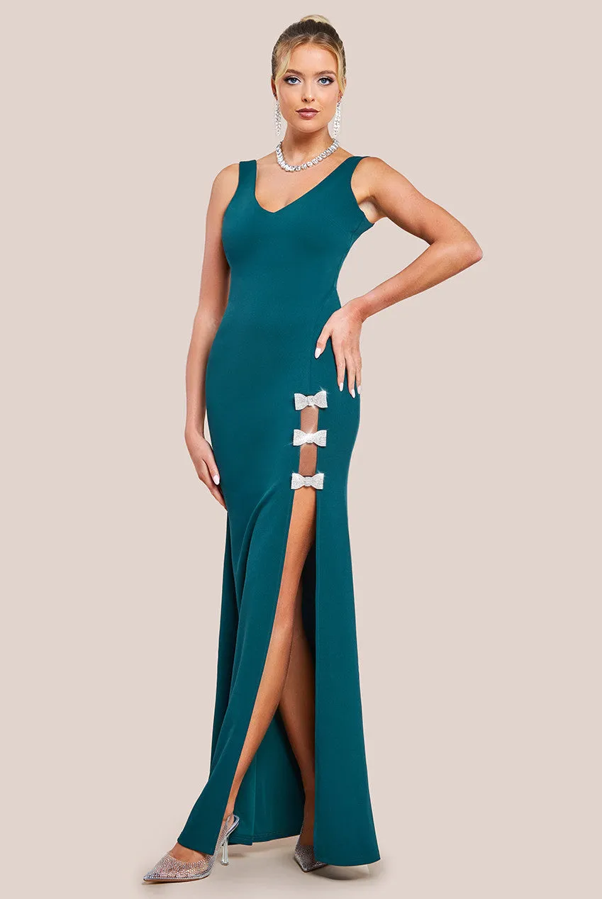 Goddiva Diamante Embellished Mermaid Maxi Dress