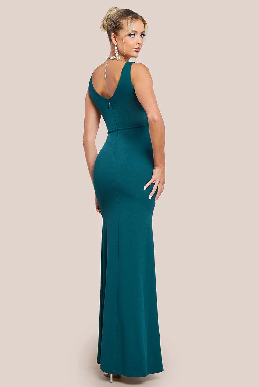 Goddiva Diamante Embellished Mermaid Maxi Dress