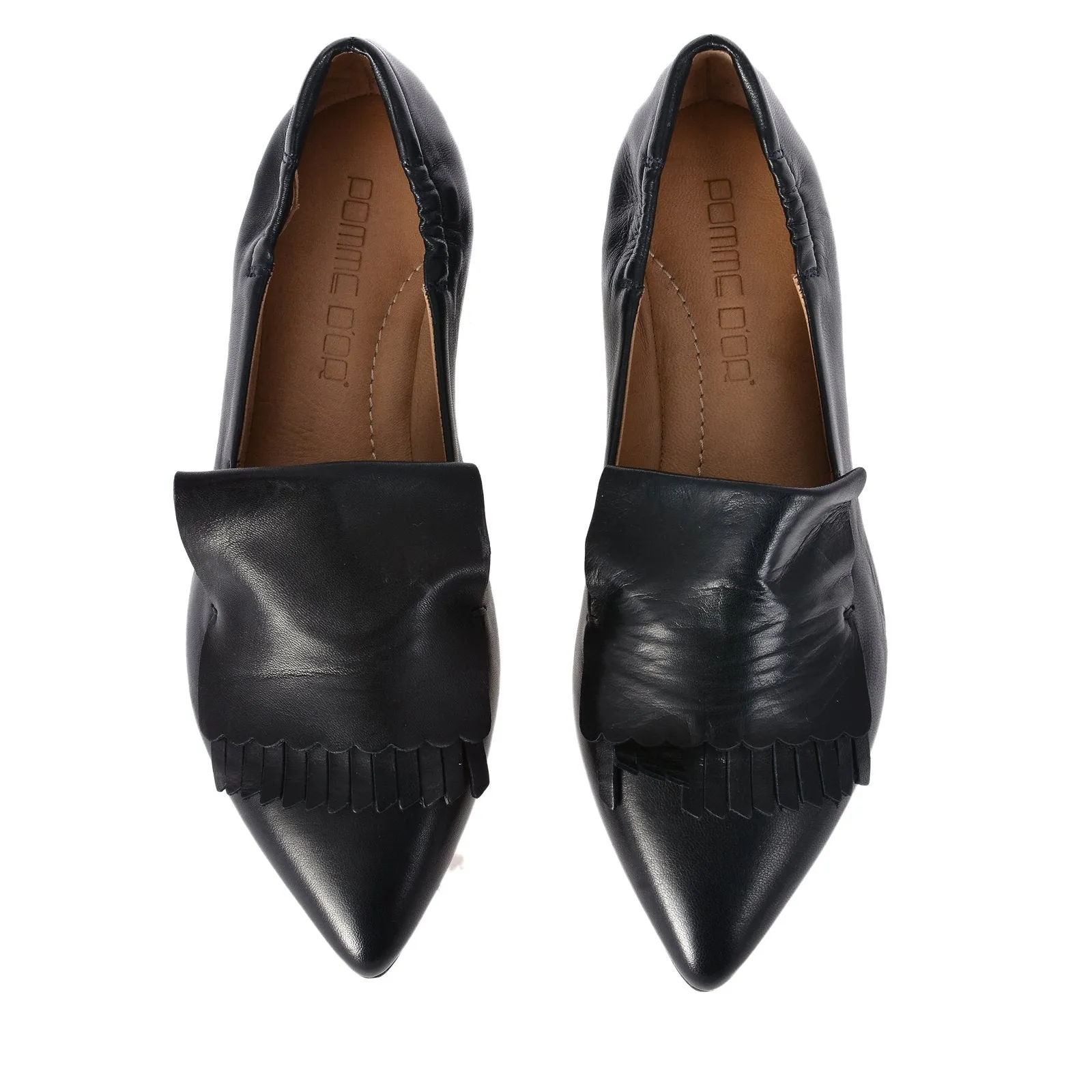 Grace Black Navy Leather Loafers