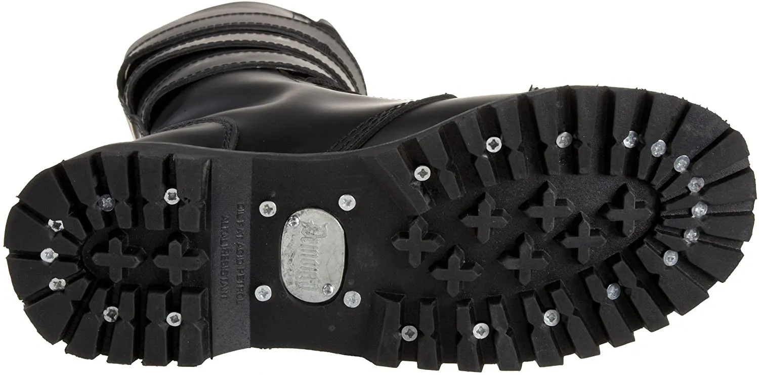 Gravel-14 Black Leather Lace-Up Combat Boot