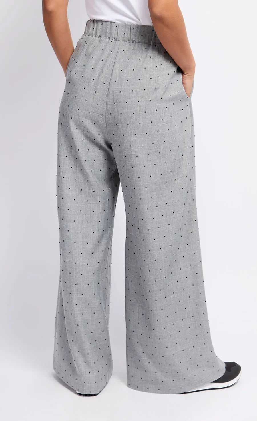 Grey and Black Diamanté Trousers by Vogue Williams