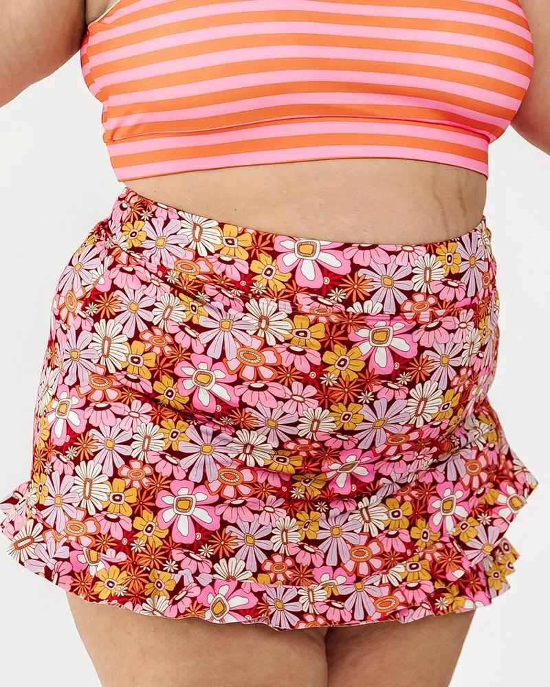 Groovy Blooms Ultra High-Waist Skirt w/ Bottoms