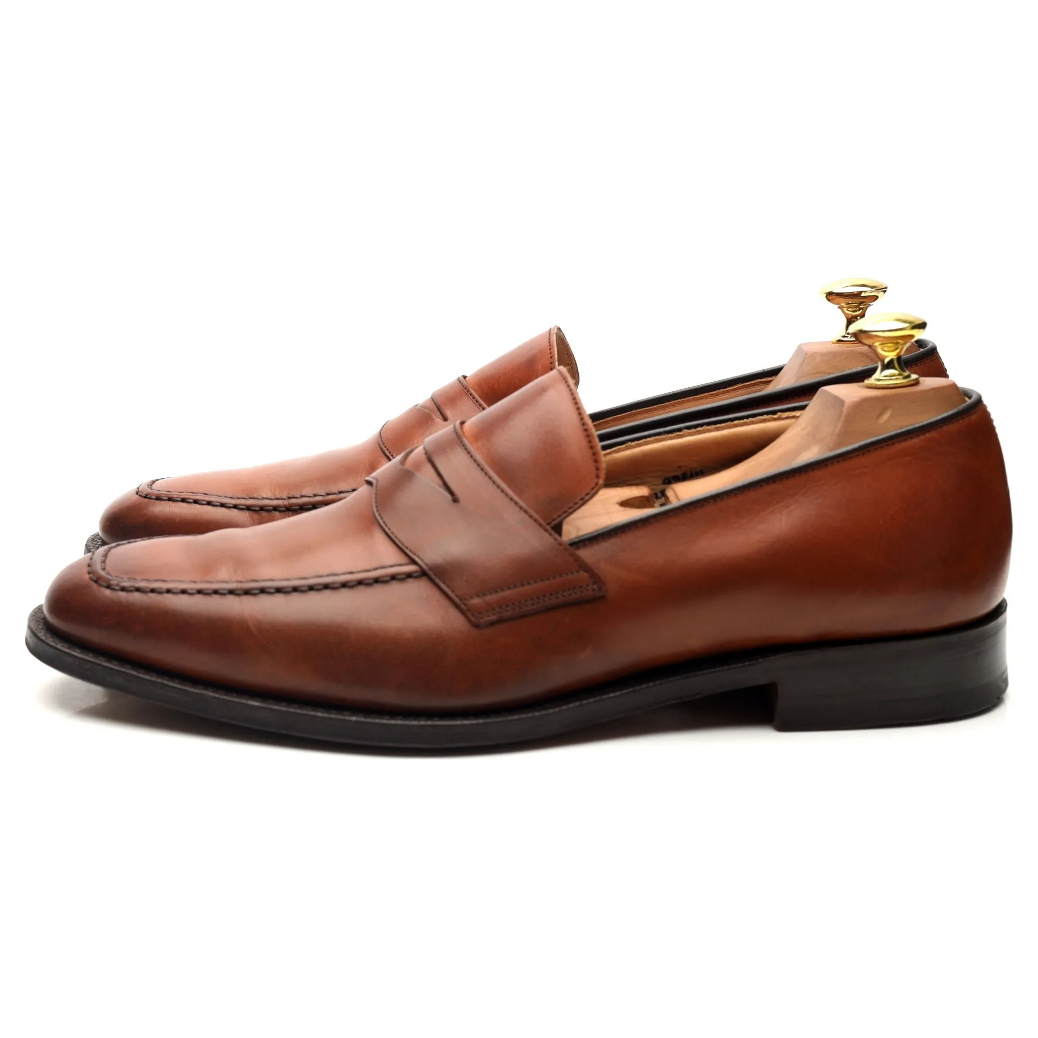 'Hertford' Tan Brown Leather Loafers UK 9 F