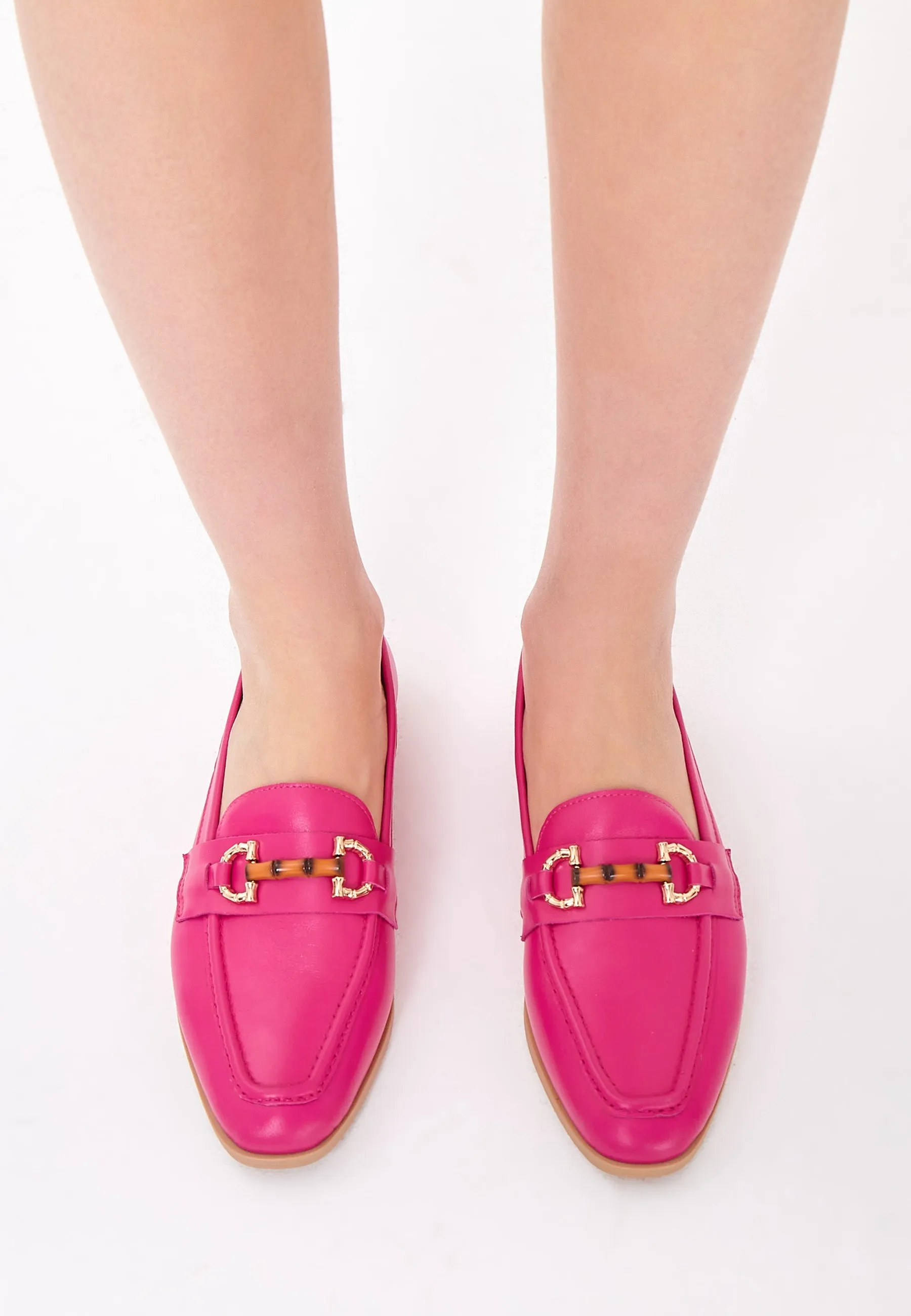 Hight Quality Leather Loafers - Fucsia