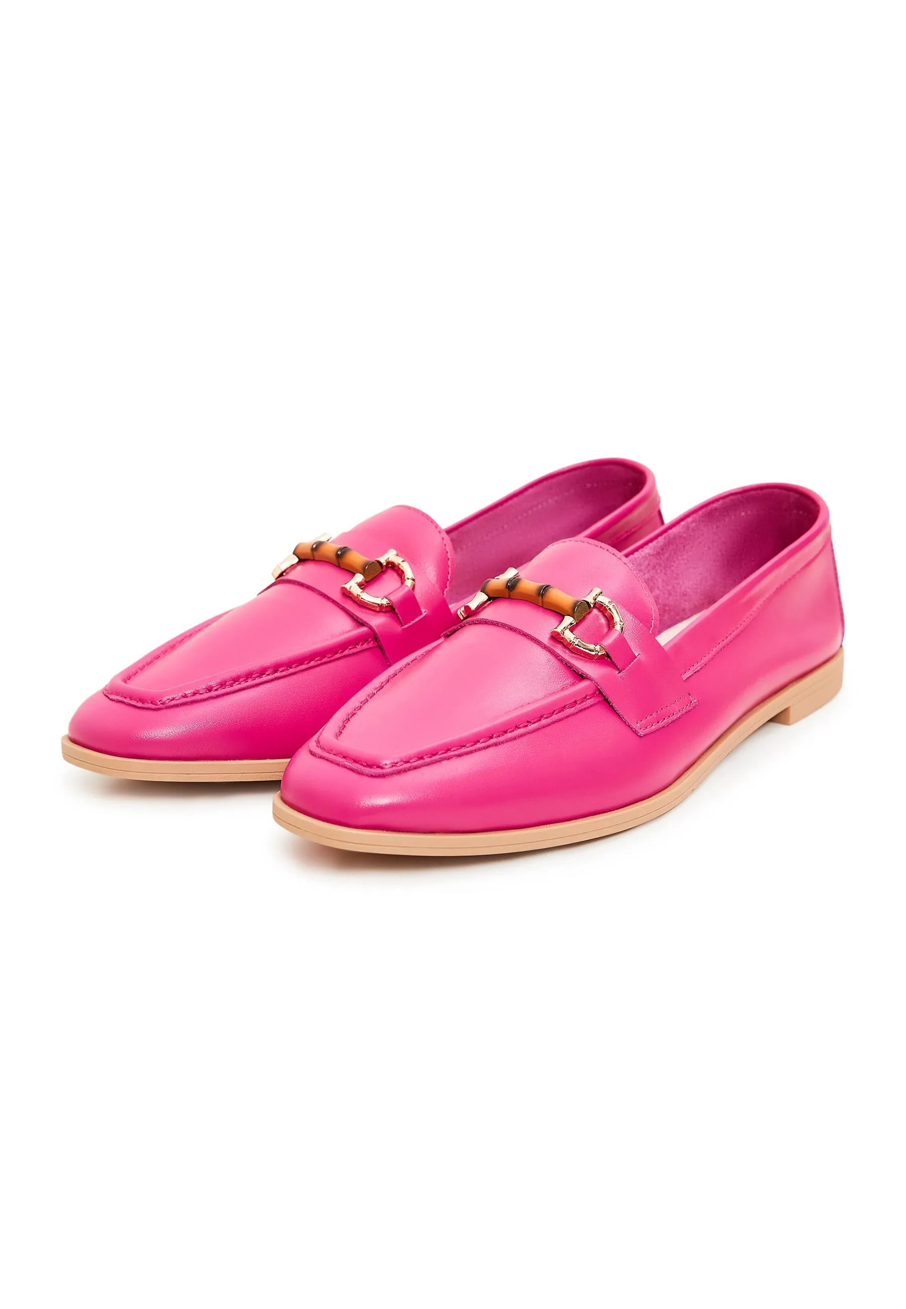 Hight Quality Leather Loafers - Fucsia