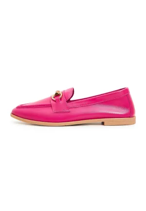 Hight Quality Leather Loafers - Fucsia