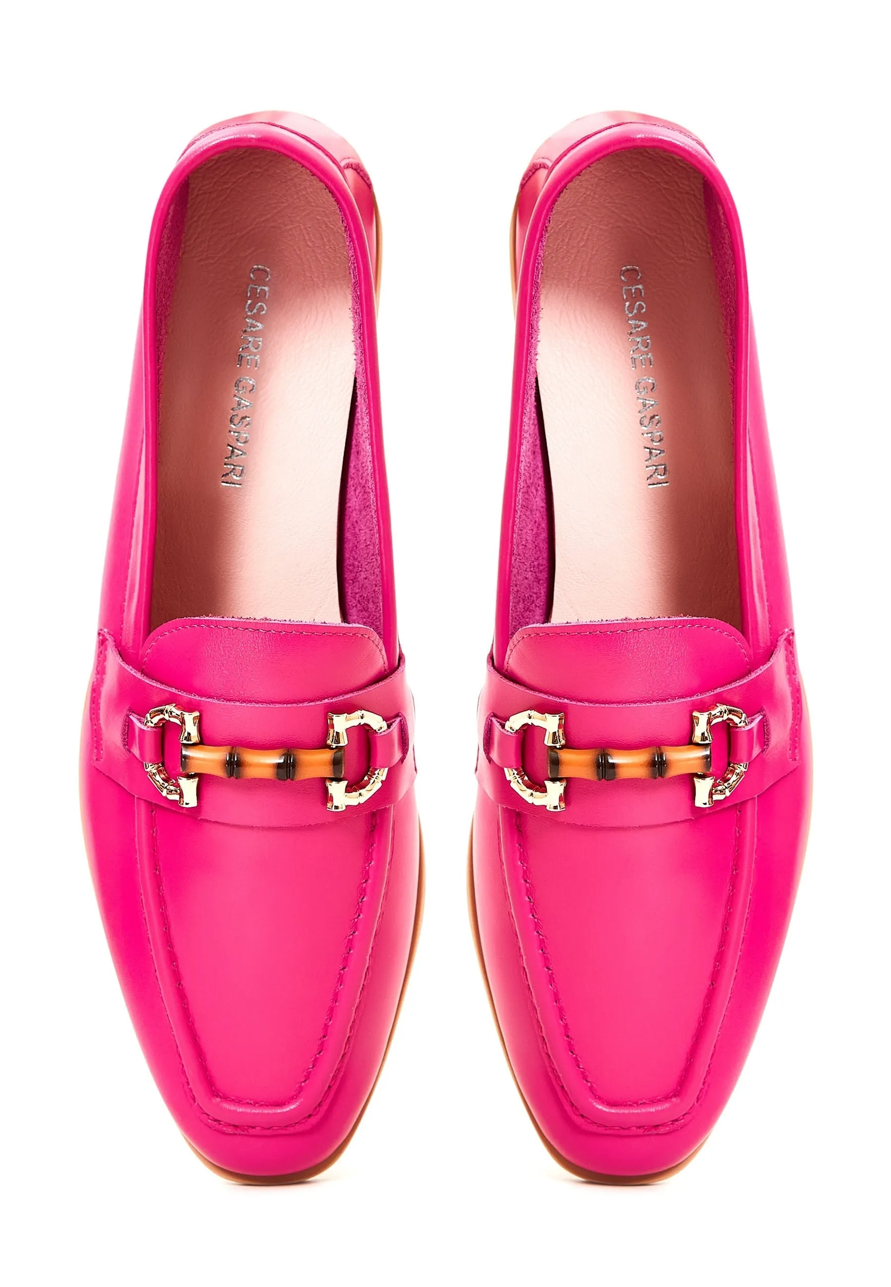 Hight Quality Leather Loafers - Fucsia