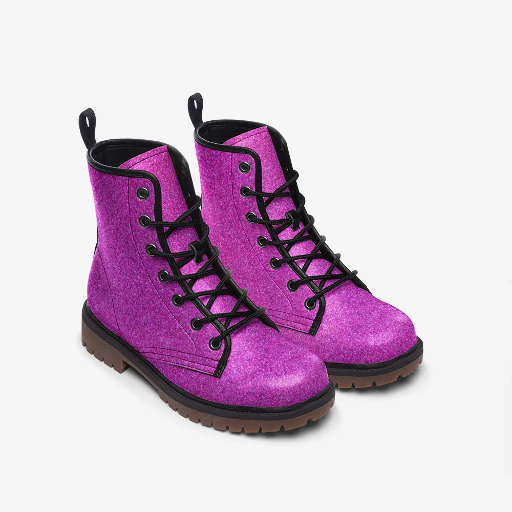 Hot Fuchsia Lace Up Boots