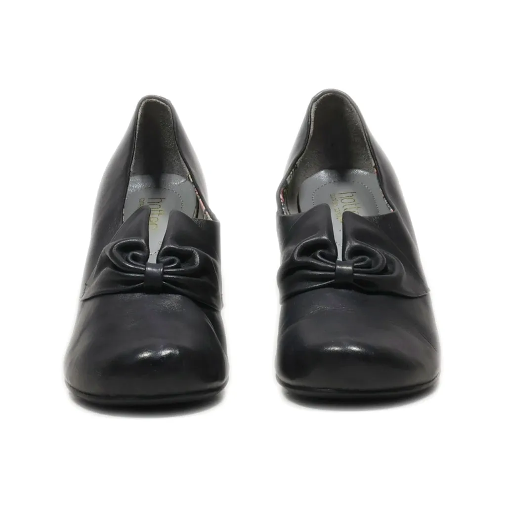 Hotter Mid-Heel Shoes Leather Black Colour For Women