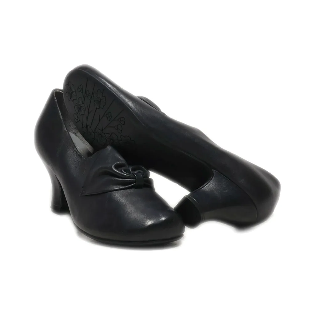 Hotter Mid-Heel Shoes Leather Black Colour For Women