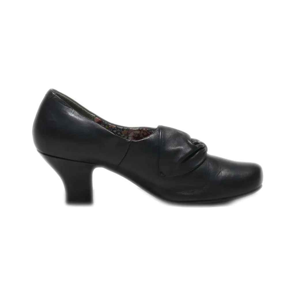 Hotter Mid-Heel Shoes Leather Black Colour For Women