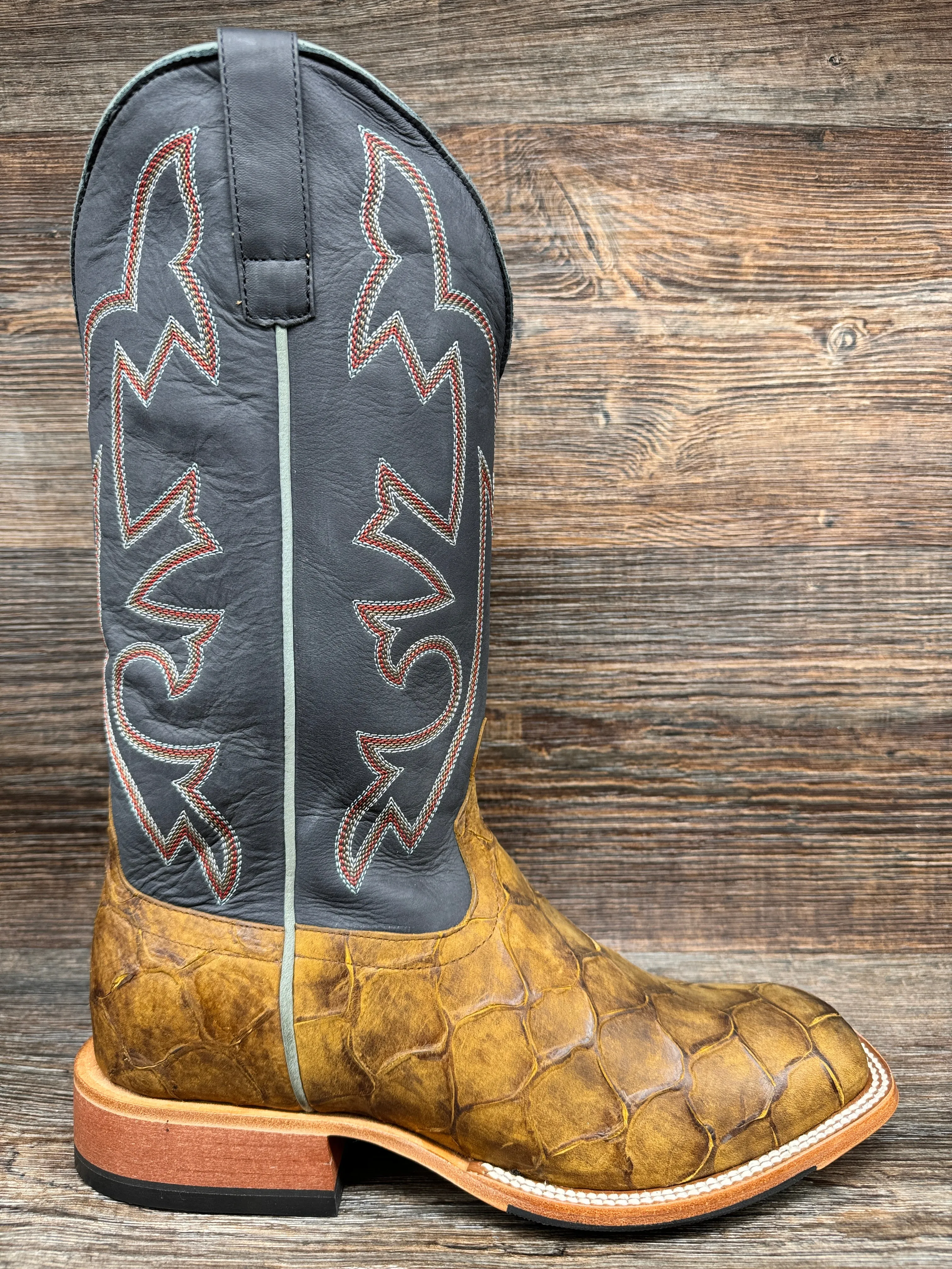 HP1865 Men's Fish Print Square Toe Western Boot by Horse Power