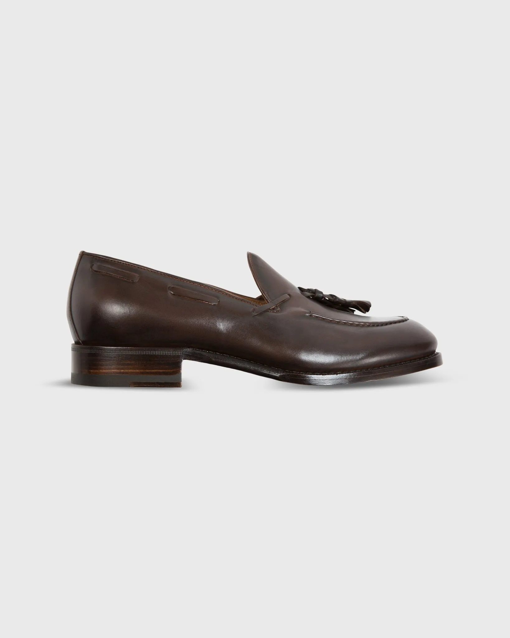 Italian Tassel Loafer in Dark Brown Calfskin