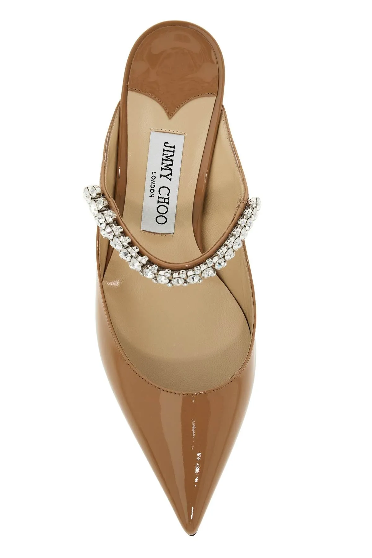 JIMMY CHOO Elegant Crystal-Embellished Blue Patent Flats for Women