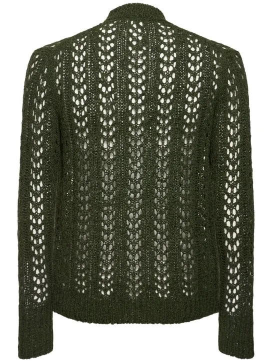 J.L-A.L   Redos cotton blend open knit sweater 