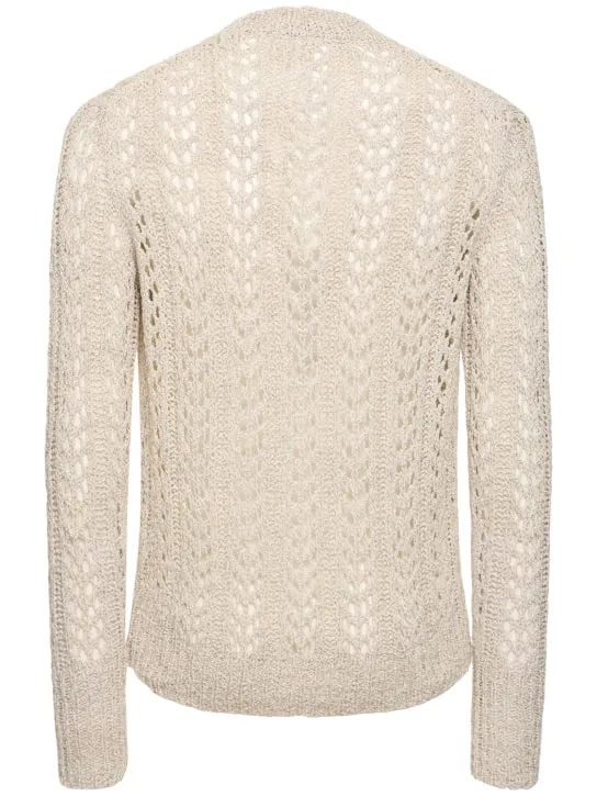 J.L-A.L   Redos cotton blend open knit sweater 