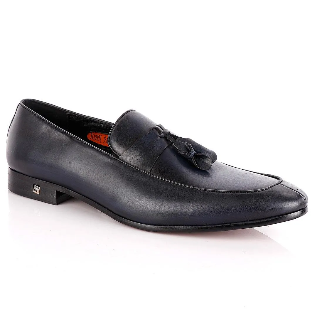 John Foster All round NavyBlue Leather Tassel Loafer