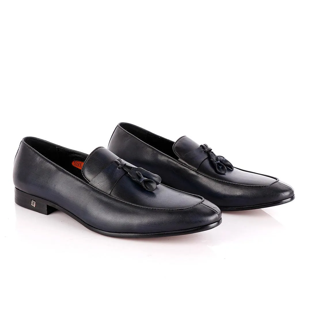 John Foster All round NavyBlue Leather Tassel Loafer