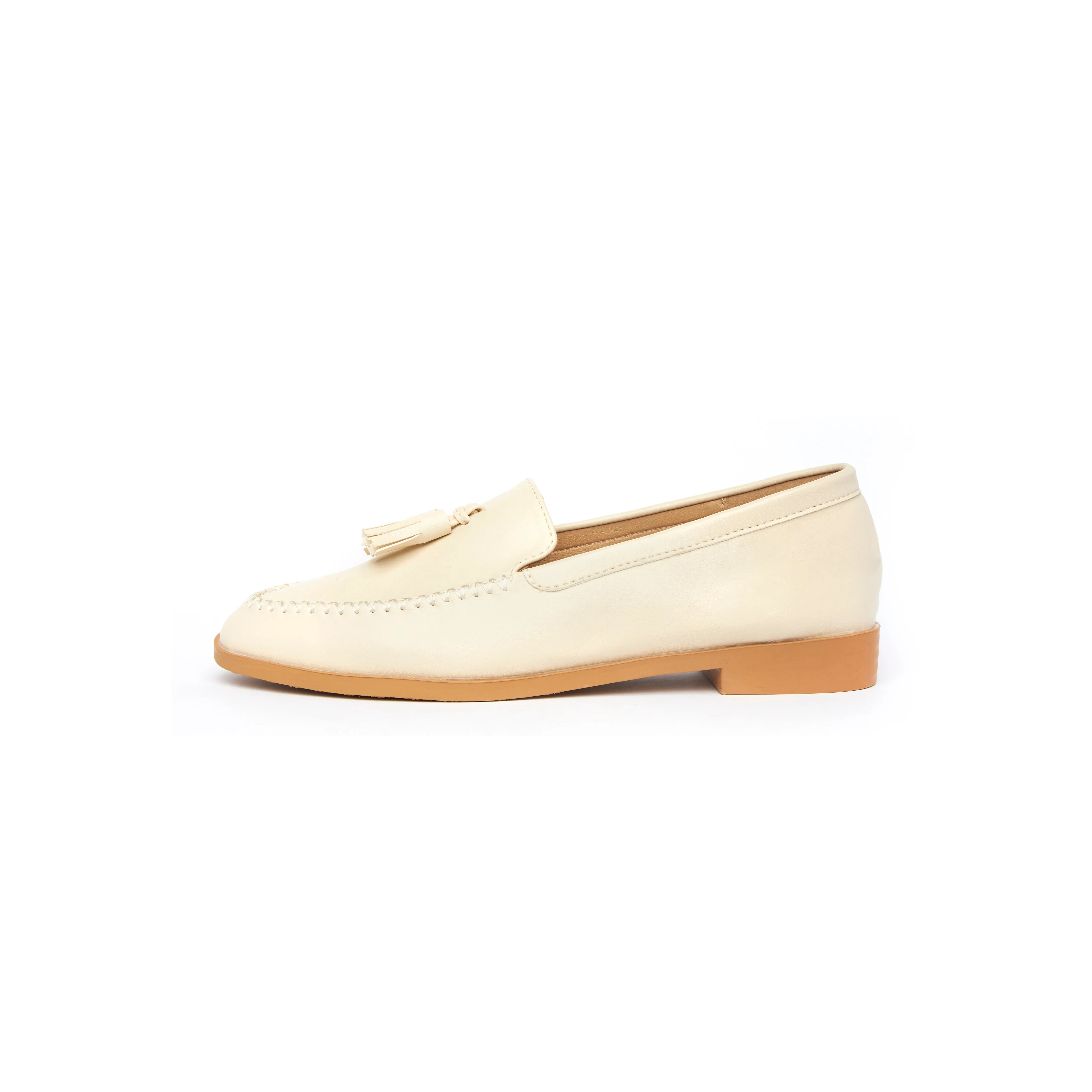 Kath Tassel Loafers - Beige ( BEI )