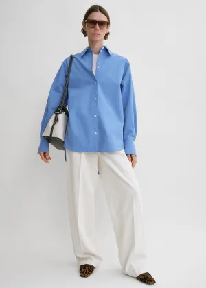 Kimono-sleeve poplin shirt cornflower