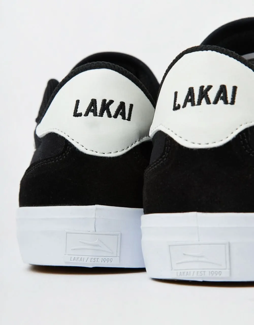 Lakai York Skate Shoes - Black/White Suede