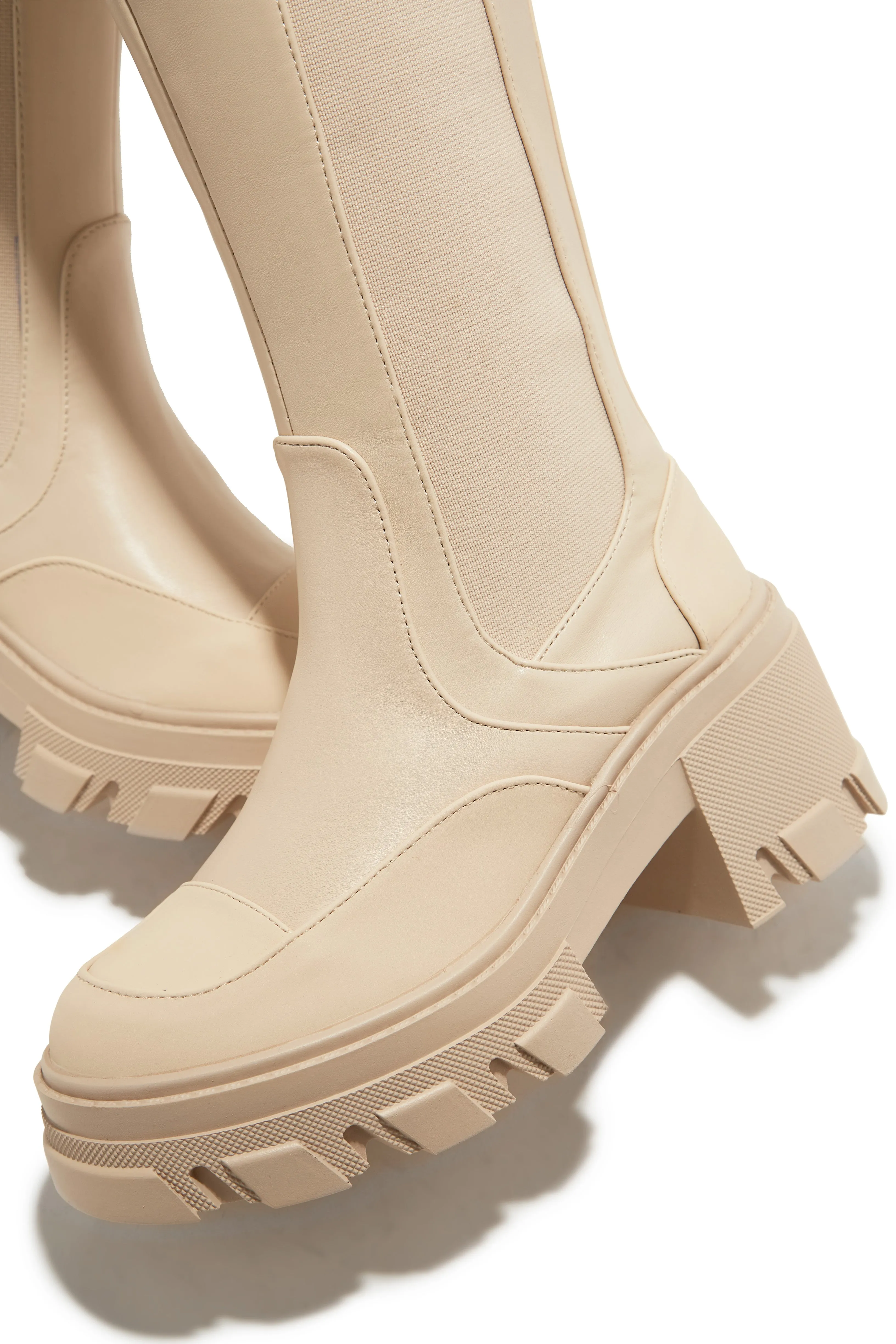 Leonie Combat Boots - Cream