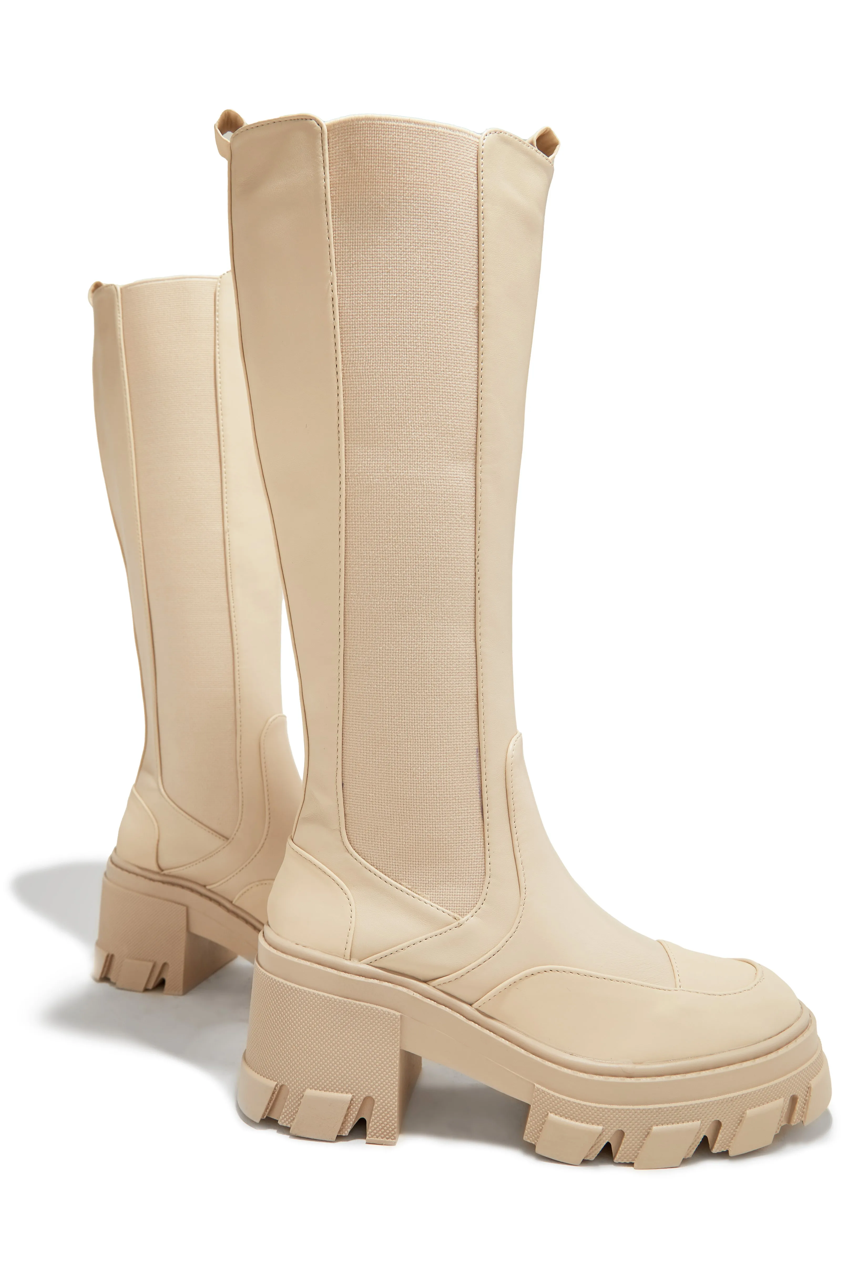 Leonie Combat Boots - Cream