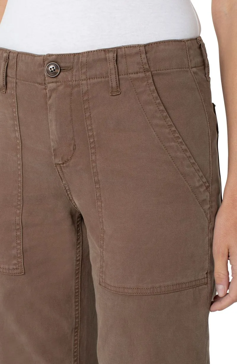 Liverpool Crop Utility Pant with Zip Hem