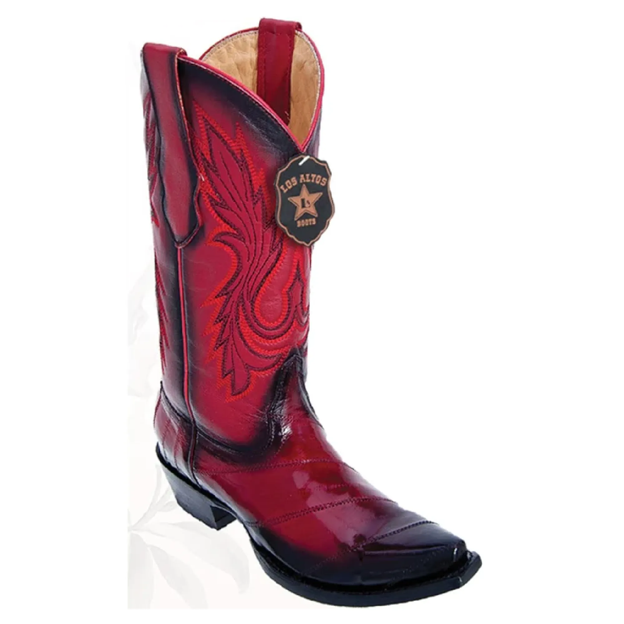 Los Altos Boots Women # 34D0829 Ladies Snip Toe Boot| Style Eel Boots | Color Faded Red