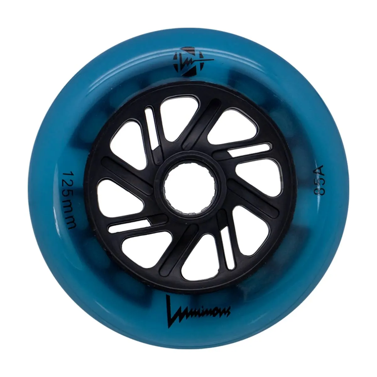 Luminous LED Inline Wheels 125mm/85a - Blue Glow - Sold by the Single Wheel