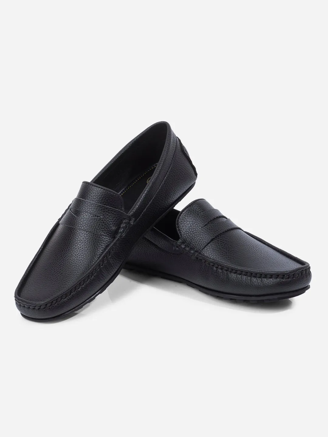 Men's Black Moc Toe Casual Loafer (IX4110)