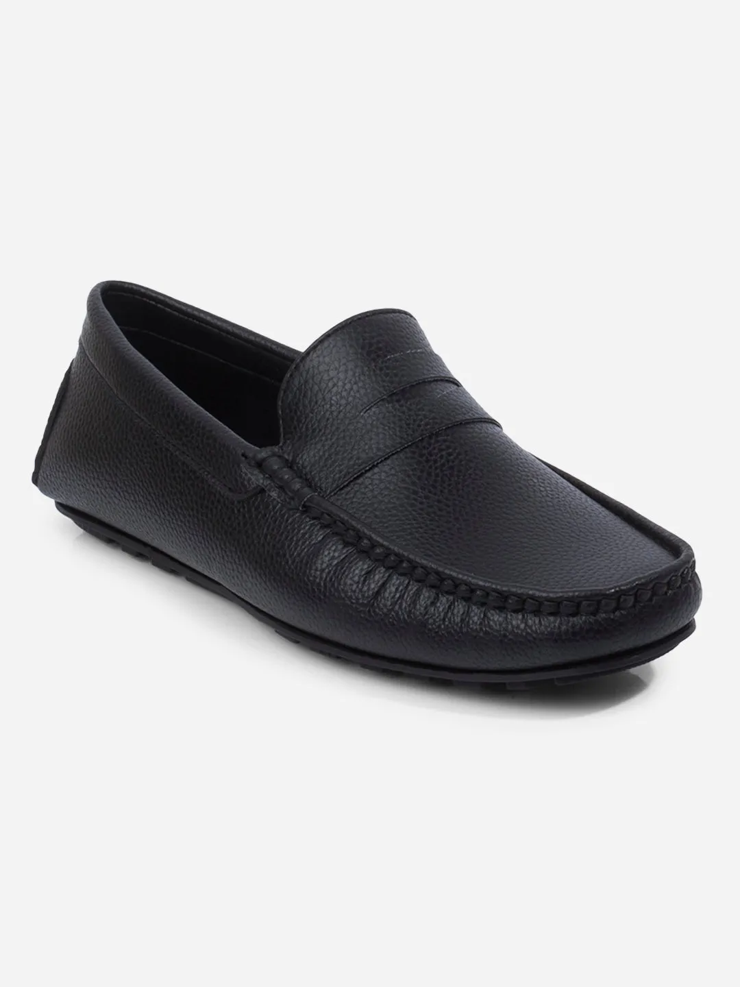 Men's Black Moc Toe Casual Loafer (IX4110)