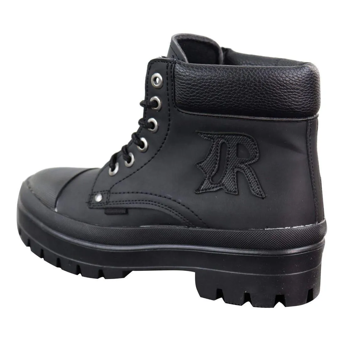 Mens Casual Work Laced R Boots Biker Work Combat Military PU Nubuck Leather