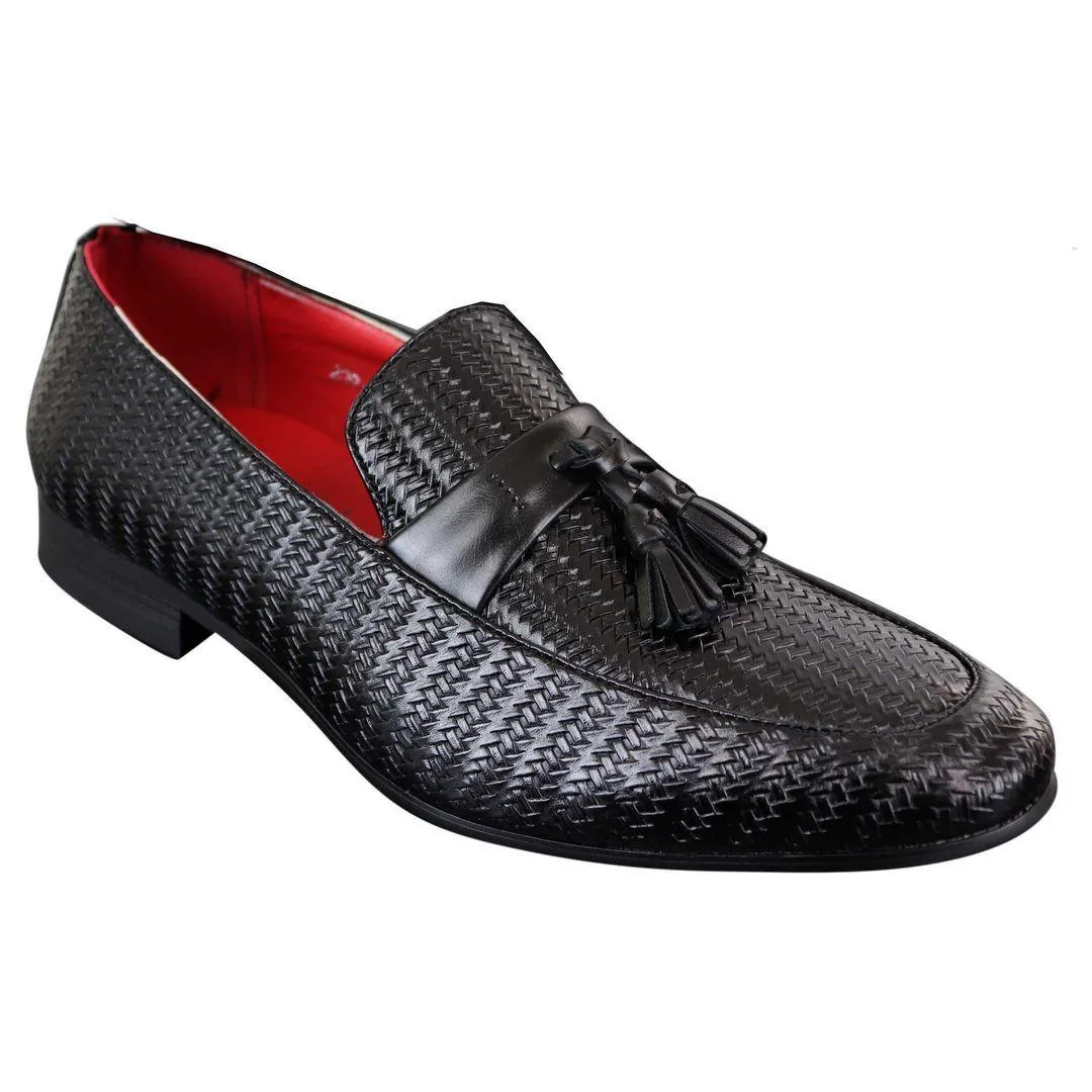 Mens Classic Vintage Tassel PU Leather Driving Shoes Loafers Smart Casual