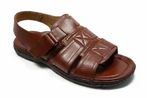 Mens Majestic Open Toe Back Sling Caged Sandals 72587 Chocolate