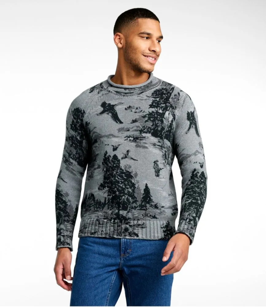 Men's Signature Organic Cotton Rollneck Sweater, Print