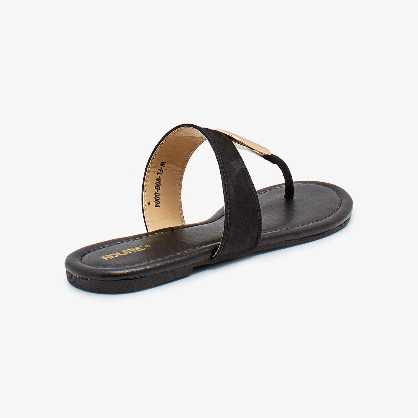 Metallic Brooch Thong Chappal